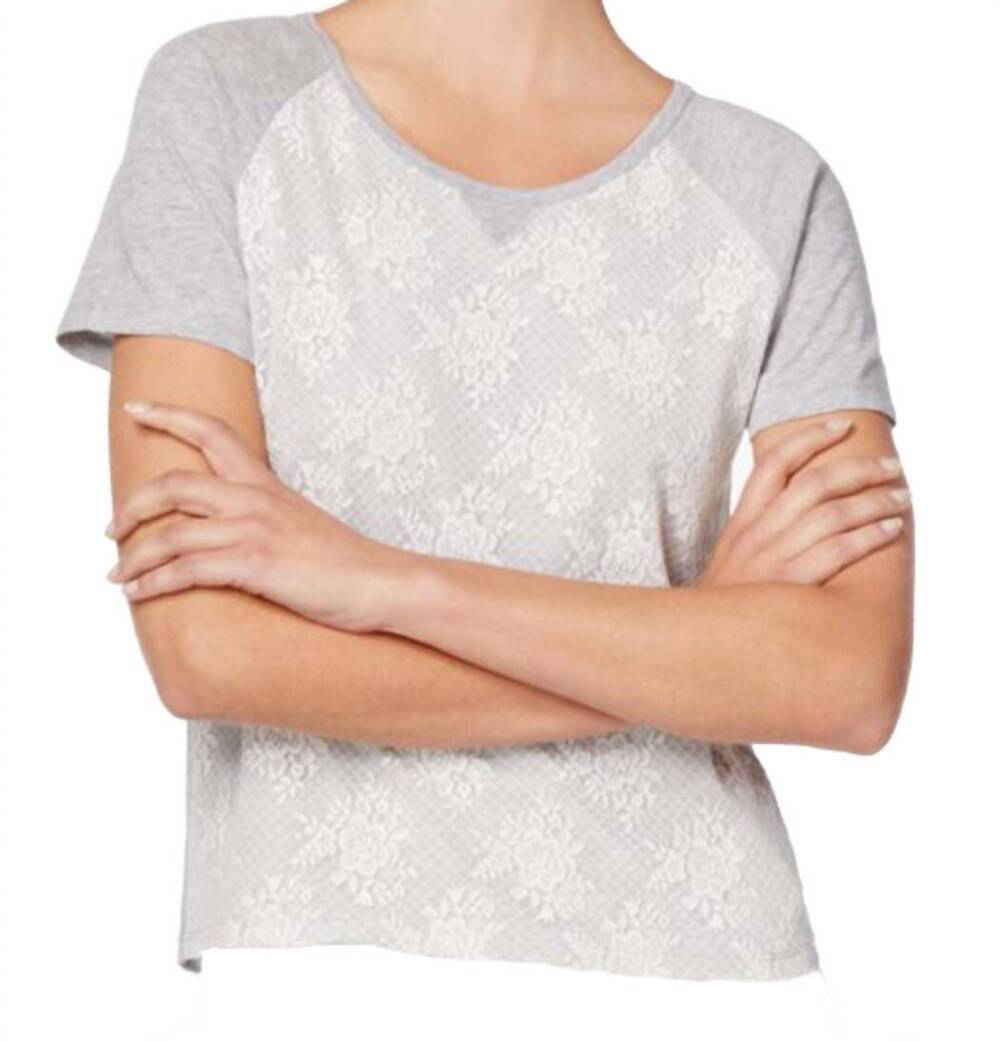 NEW FLORA NIKROOZ women's debbie knit pajama top in gray